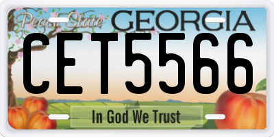 GA license plate CET5566