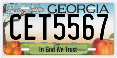 GA license plate CET5567