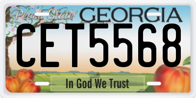 GA license plate CET5568