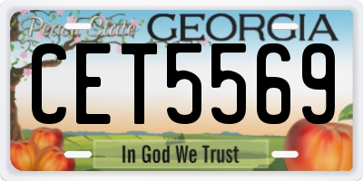 GA license plate CET5569