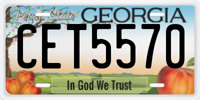 GA license plate CET5570