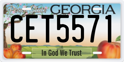 GA license plate CET5571