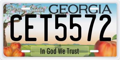 GA license plate CET5572