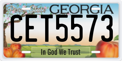 GA license plate CET5573
