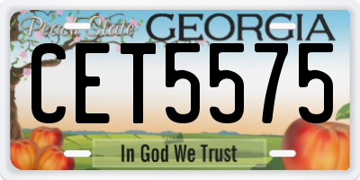 GA license plate CET5575