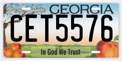 GA license plate CET5576