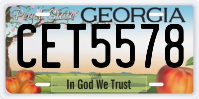 GA license plate CET5578