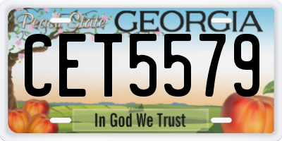 GA license plate CET5579