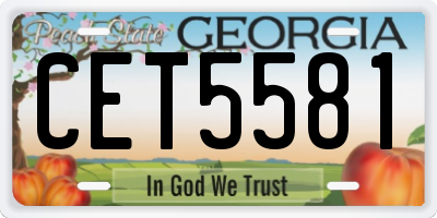 GA license plate CET5581