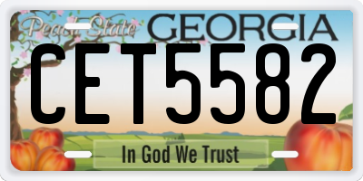 GA license plate CET5582