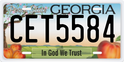 GA license plate CET5584