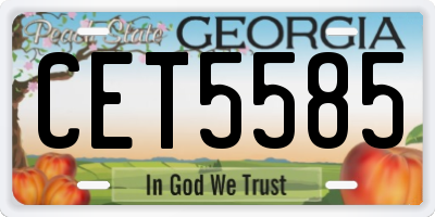 GA license plate CET5585