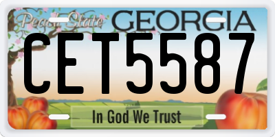 GA license plate CET5587