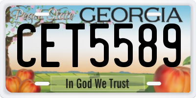 GA license plate CET5589