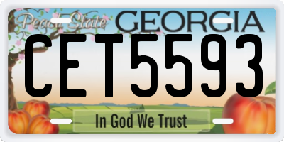 GA license plate CET5593