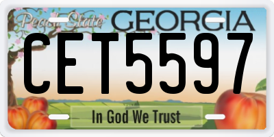 GA license plate CET5597