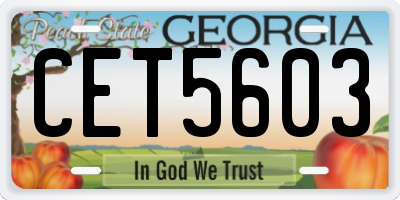 GA license plate CET5603