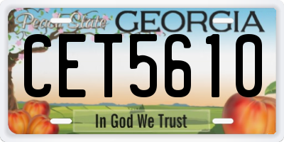 GA license plate CET5610