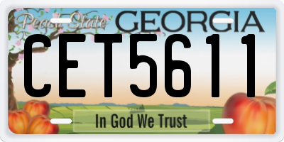 GA license plate CET5611
