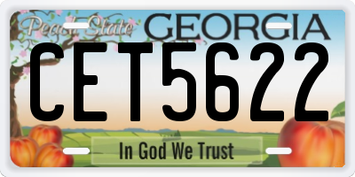 GA license plate CET5622