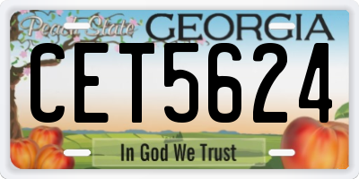 GA license plate CET5624