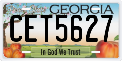 GA license plate CET5627