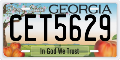 GA license plate CET5629