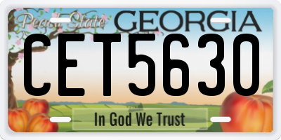 GA license plate CET5630