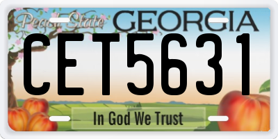 GA license plate CET5631