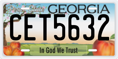 GA license plate CET5632