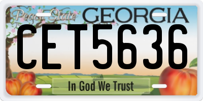 GA license plate CET5636