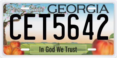 GA license plate CET5642