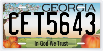 GA license plate CET5643