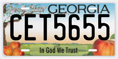 GA license plate CET5655