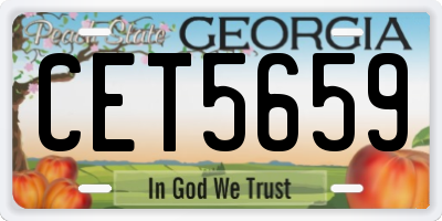GA license plate CET5659