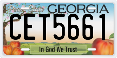 GA license plate CET5661