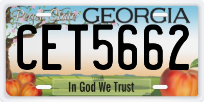 GA license plate CET5662