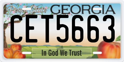 GA license plate CET5663