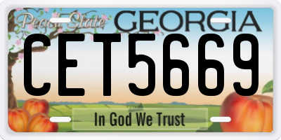 GA license plate CET5669