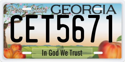 GA license plate CET5671