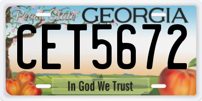 GA license plate CET5672
