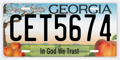 GA license plate CET5674