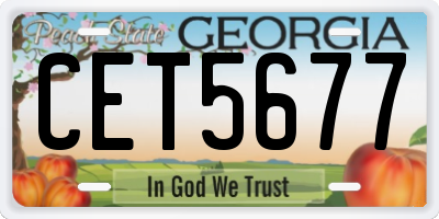 GA license plate CET5677