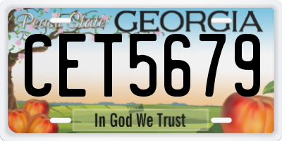 GA license plate CET5679