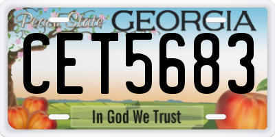 GA license plate CET5683