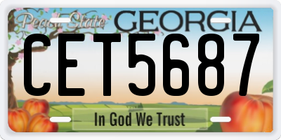 GA license plate CET5687