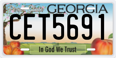 GA license plate CET5691