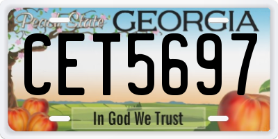 GA license plate CET5697