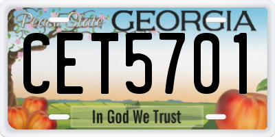 GA license plate CET5701