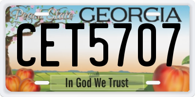 GA license plate CET5707